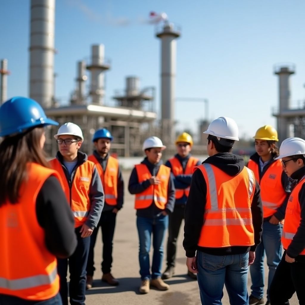 Visita técnica a refinería con estudiantes