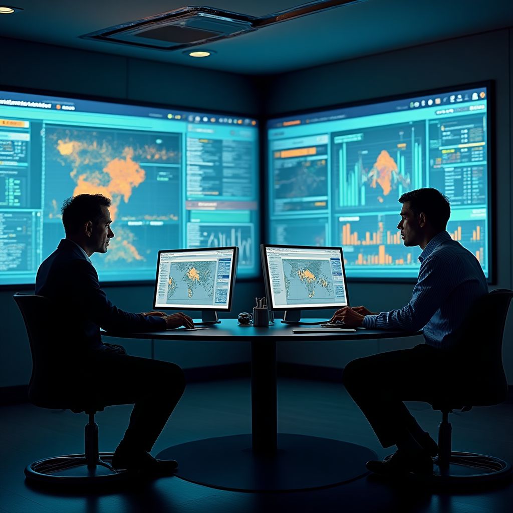Equipo de profesionales analizando datos del sector petrolero